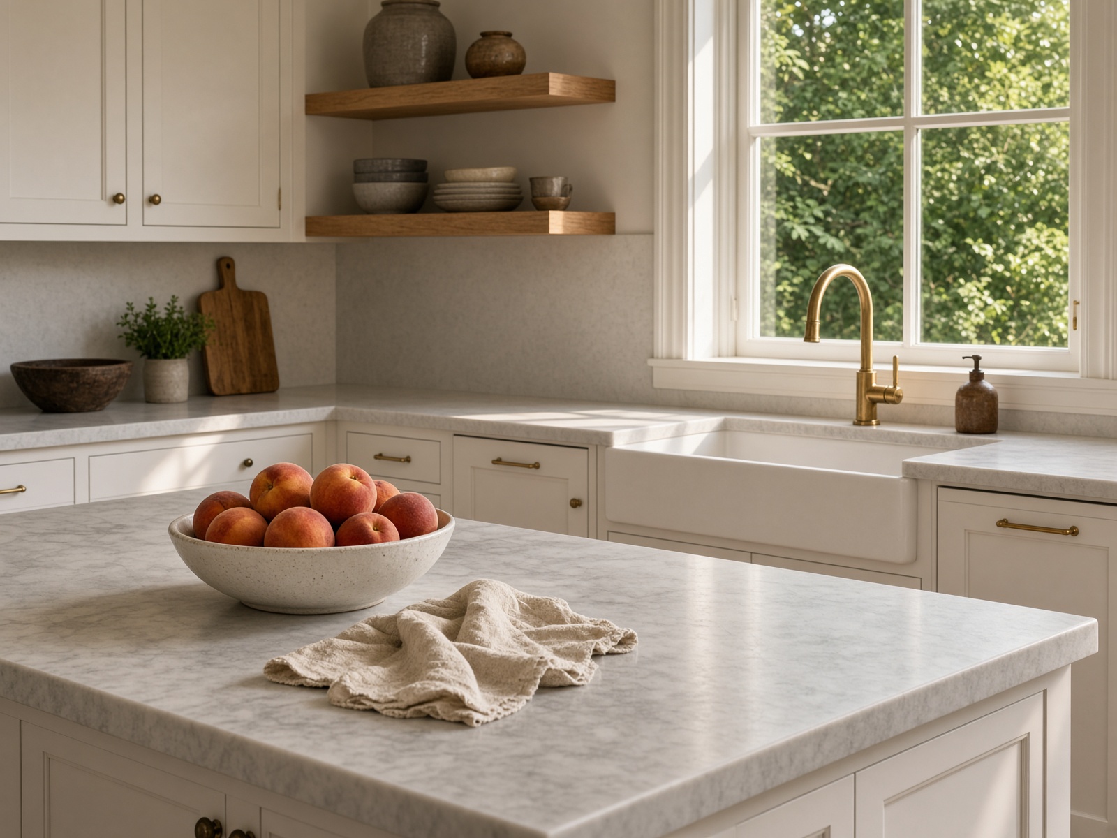 A sunlit family kitchen
