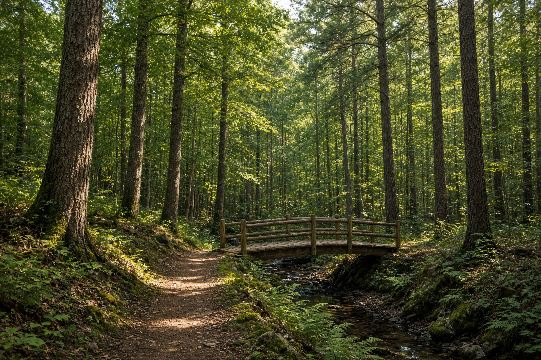 A quiet forest path in the Ozarks